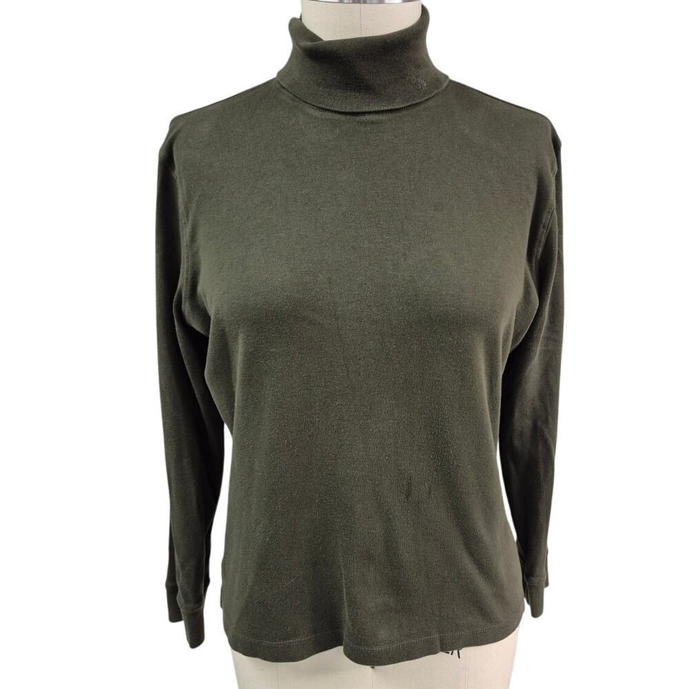 Lauren Ralph Lauren Olive Turtleneck Blouse